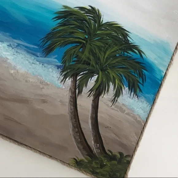 Hand painted acrylic palm beach wall decor
